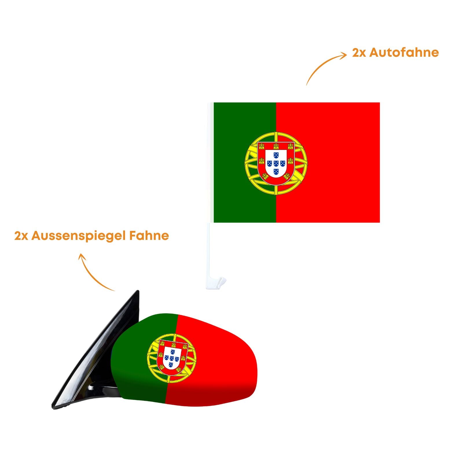 Fahnen-Set für Auto ( Aussenspiegel und Fenster )